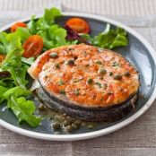 Grilled Salmon Steaks with Lemon-Caper Sauce